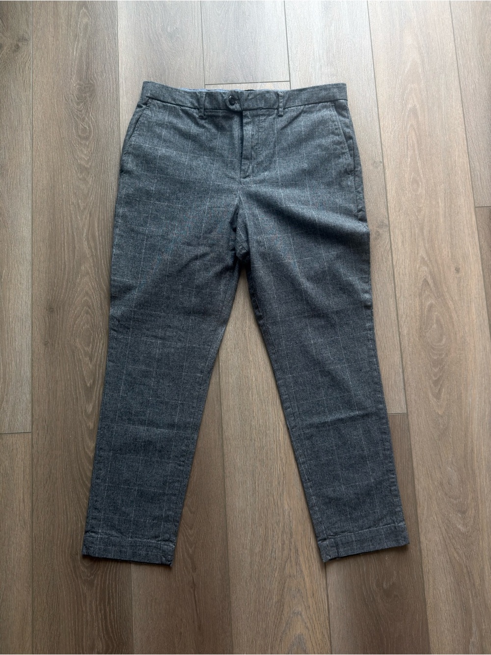 Banana Republic Charcoal Gray Windowpane Dress Pants